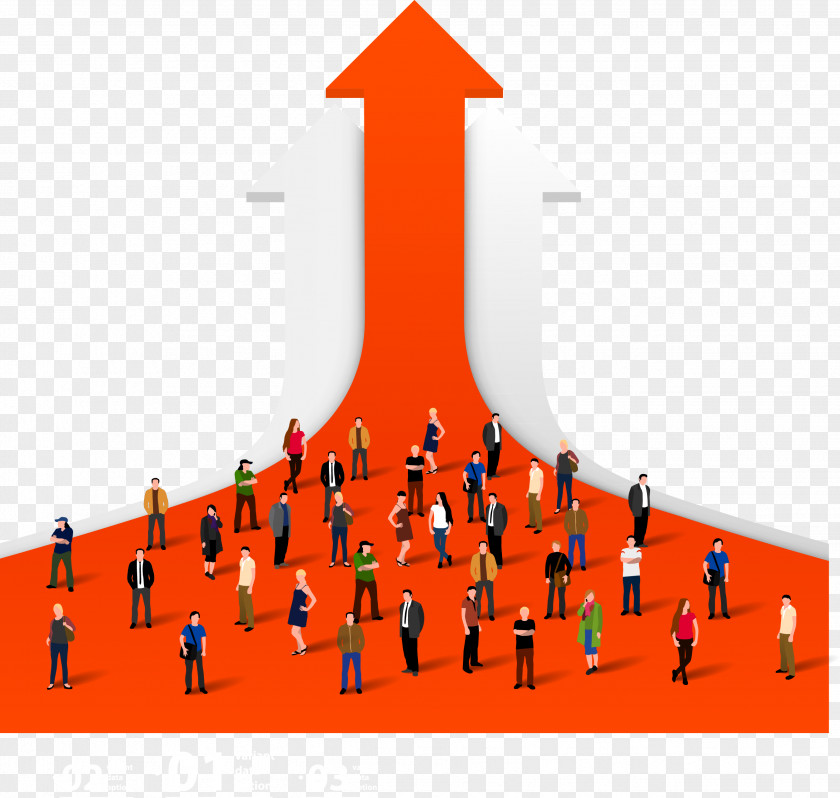 Rising Material Crowd Illustration PNG