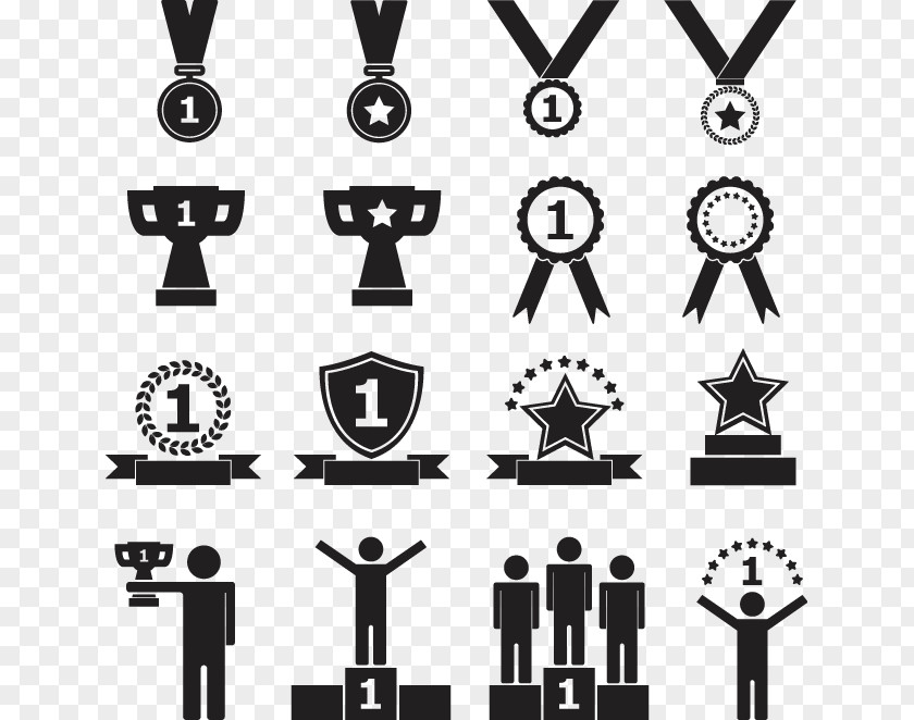 Vector Hand-painted Trophy Award Download Icon PNG
