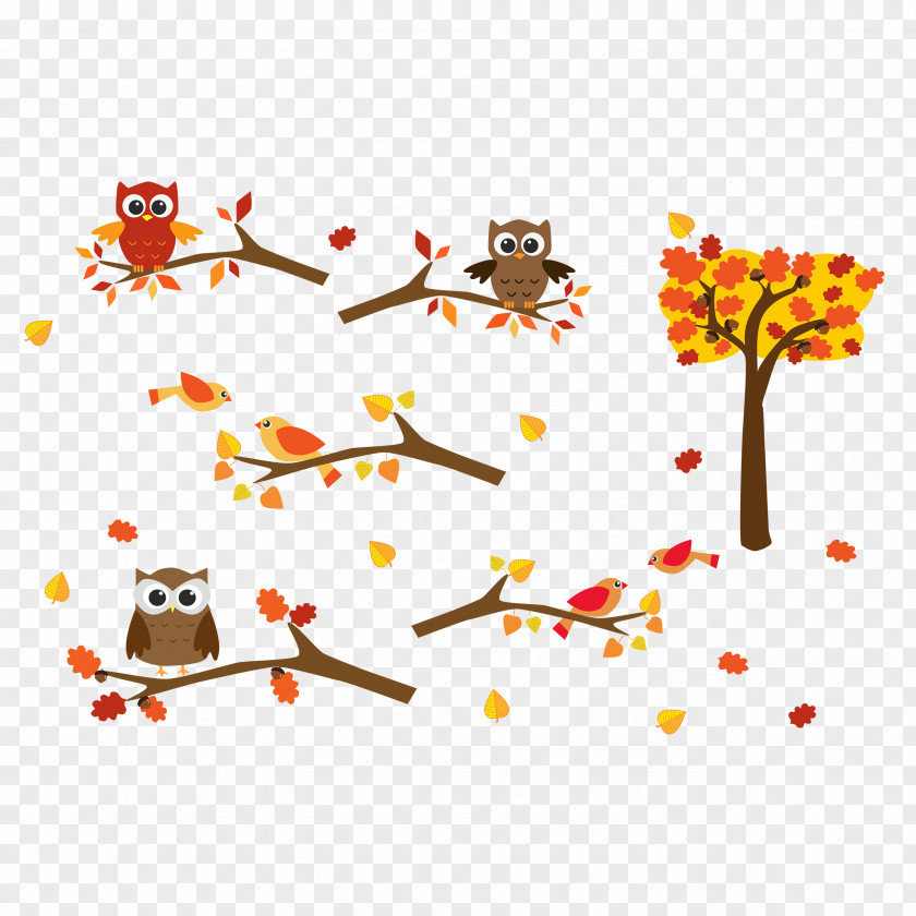 Autumn Owl Vector Graphics Drawing Image PNG
