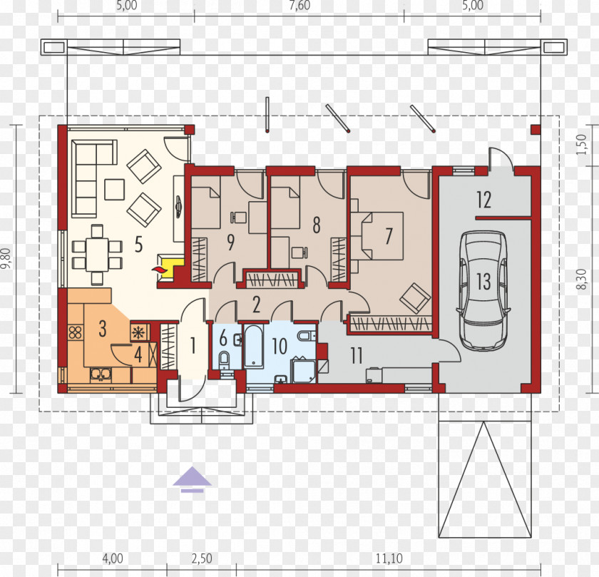 House Project Plan Garage Square Meter PNG