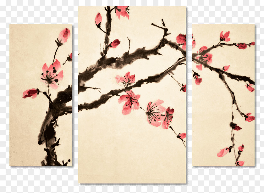 Japan Japanese Art Cherry Blossom Painting PNG