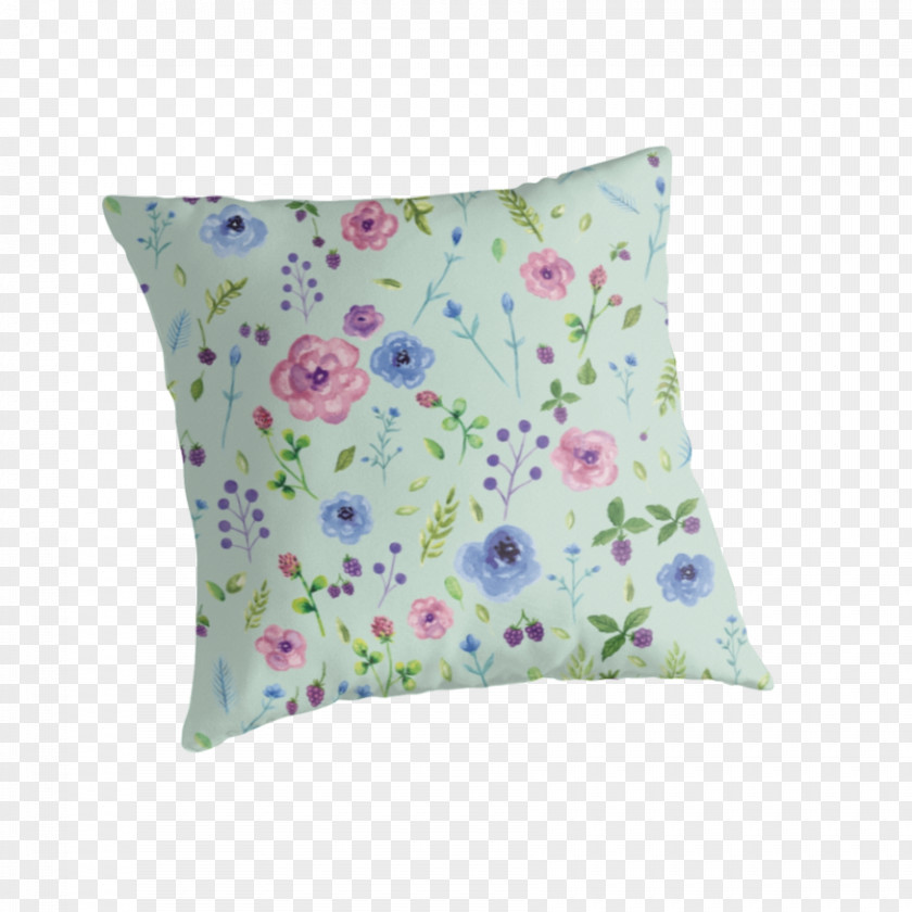 Watercolor Baby Throw Pillows Cushion Lilac Purple PNG