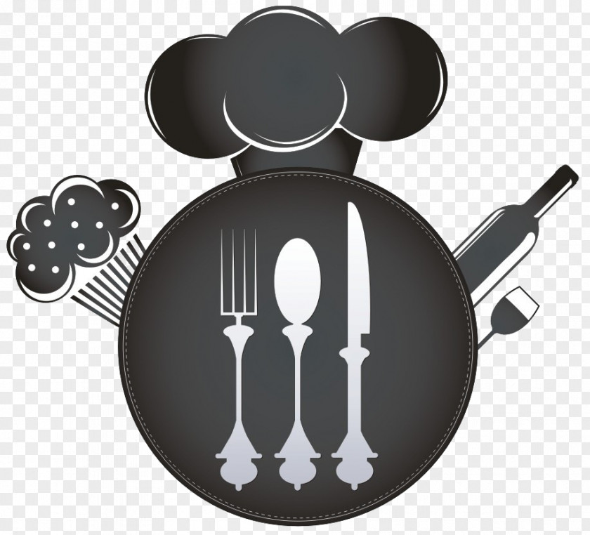 Black Cutlery Chef Hat Wine Osteria La Taverna Restaurant Clip Art PNG