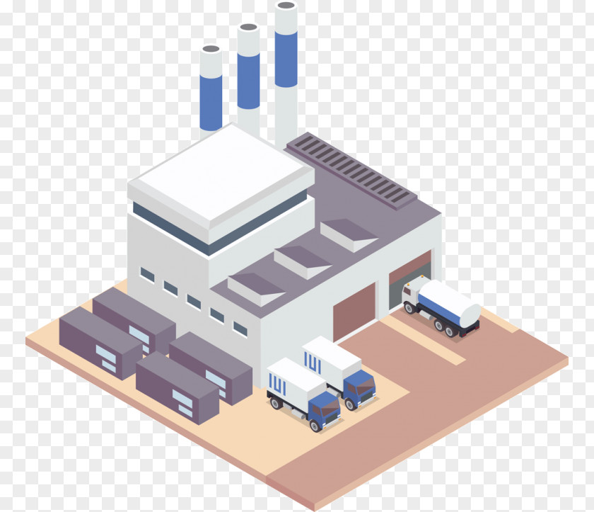 Building Factory Isometric Projection Clip Art PNG