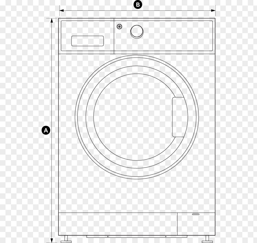 Drum Washing Machine White Line Art Font PNG