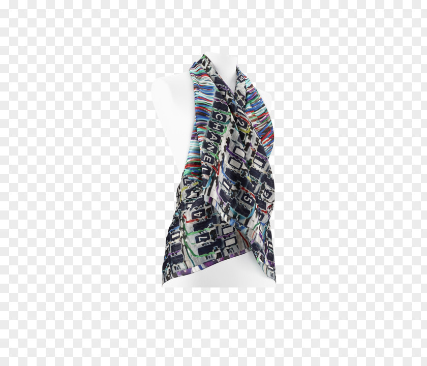 Fashion Accessories Chanel Scarf Tweed Pareo Blue PNG