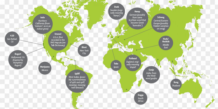 Weed World Map Globe PNG