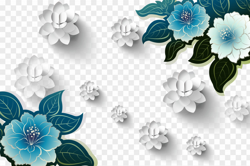 3D Three-dimensional Flowers Background Moutan Peony Download Flower Template PNG