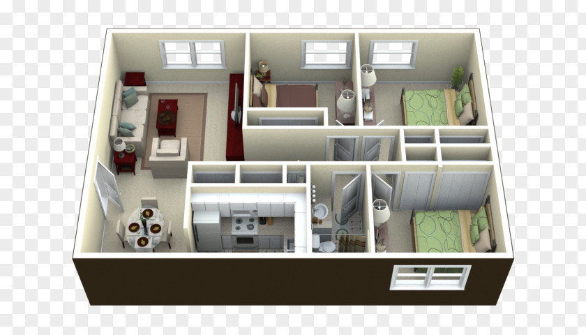 Apartment House Floor Plan Villa Room PNG