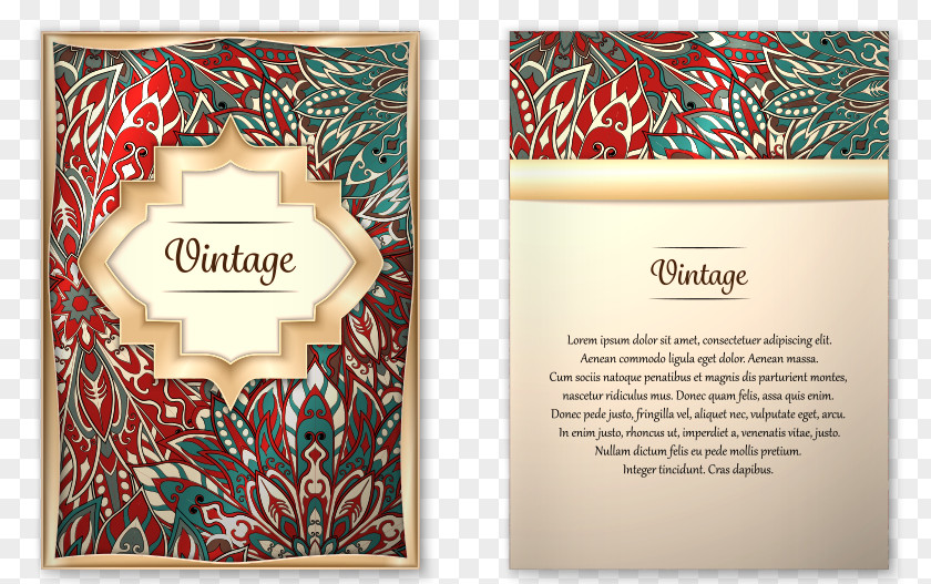 Vector Wedding Invitation Card Element Motif Bladzijde PNG