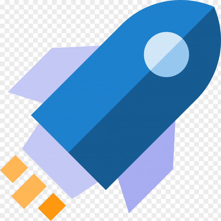Blue Rocket Business Icon PNG