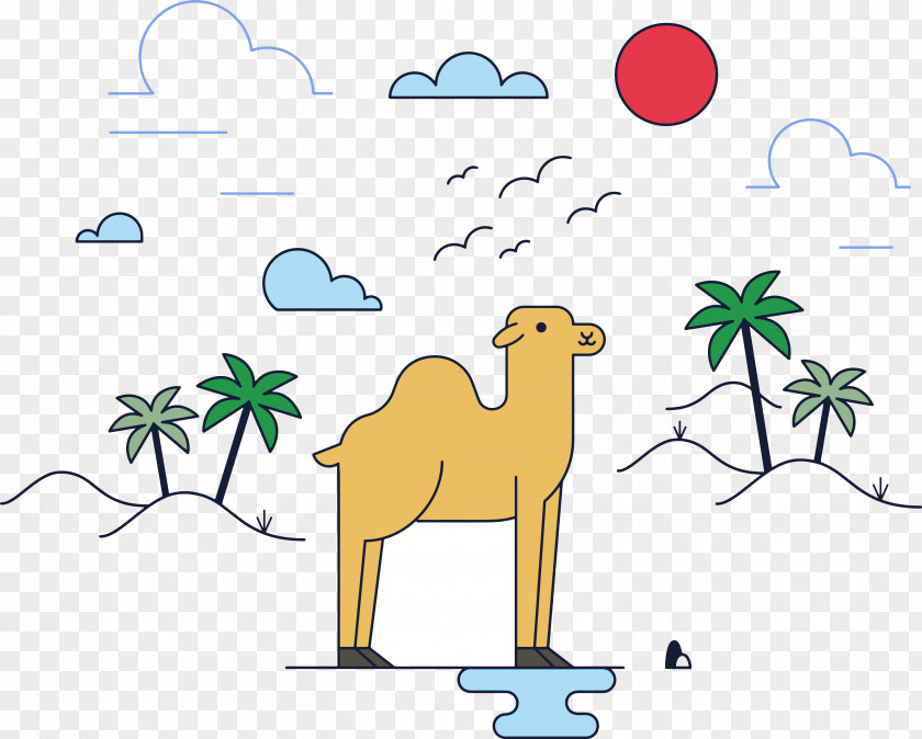 Camel Sketch Vector Dromedary Euclidean Drawing Illustration PNG