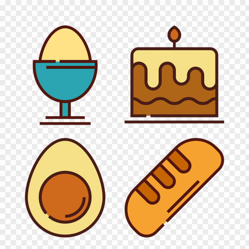 Cartoon Birthday Cake Egg Bread Gyeran-ppang Fast Food Icon PNG