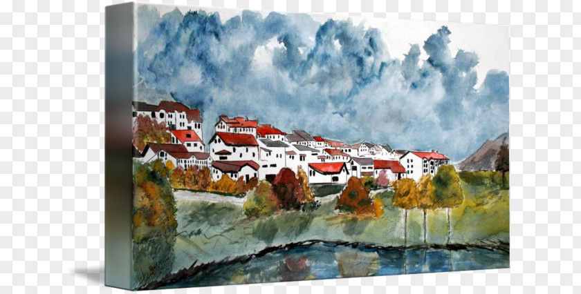Watercolor Landscape Painting Art PNG