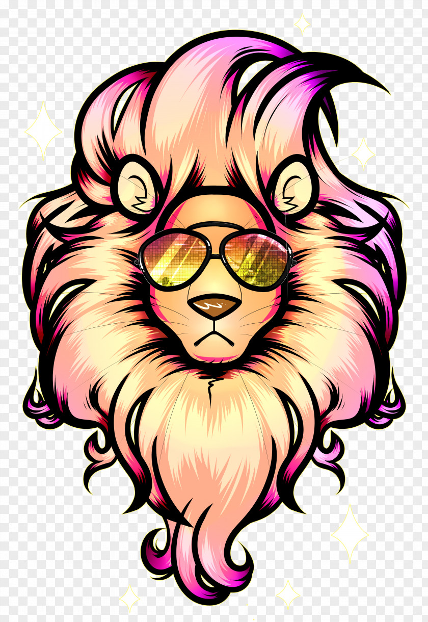 Lion Whiskers Paper Painting Clip Art PNG