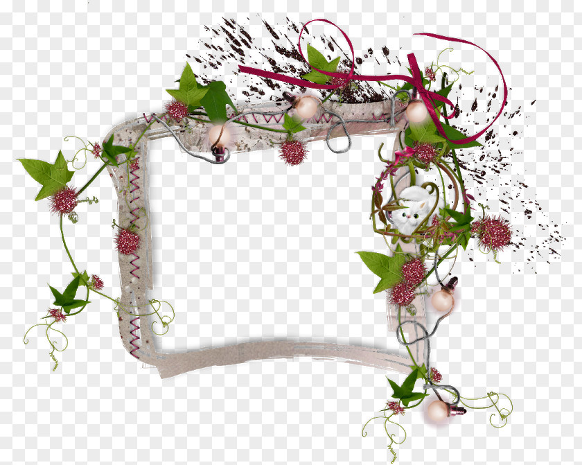 Love Cats Floral Design Picture Frames PNG