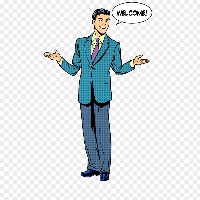 A Man In Suit Presentation Royalty-free Drawing Illustration PNG