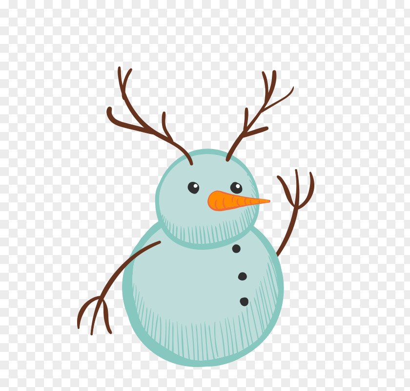 Creative Christmas Snowman Branch Clip Art PNG