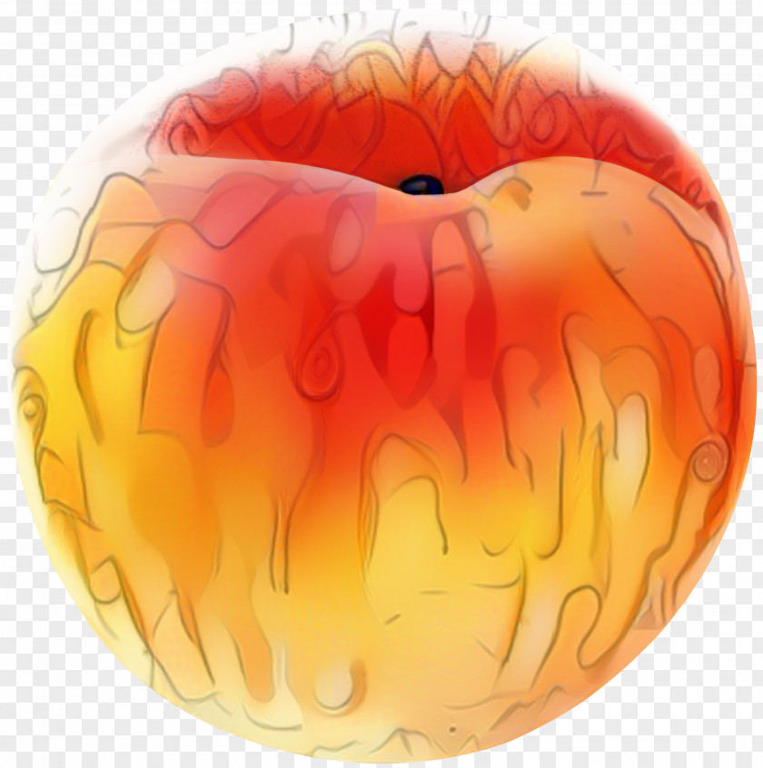 Peach Smile Lips Cartoon PNG