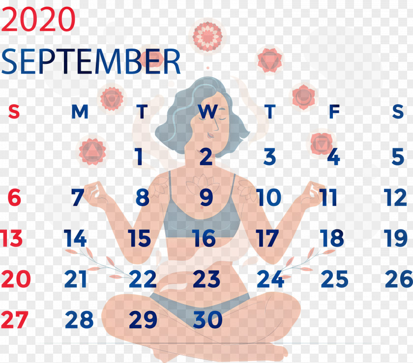 September 2020 Calendar Printable PNG