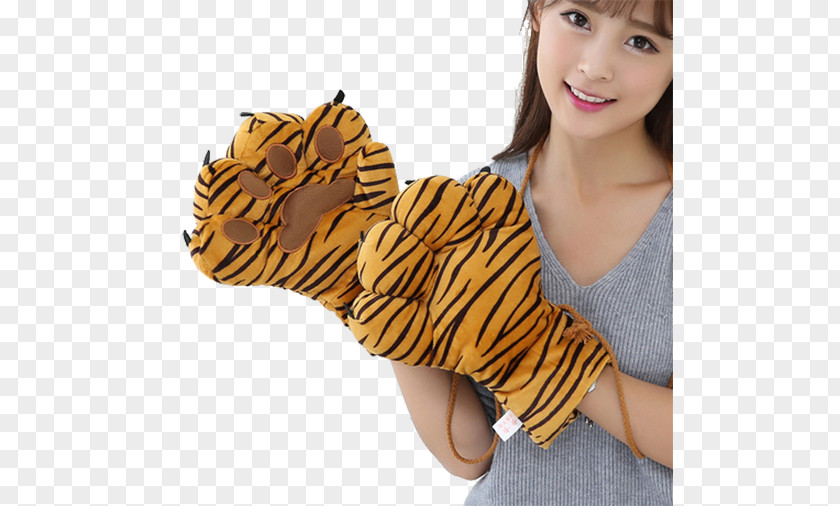 The Woman With Paws Gloves Tiger Glove Finger Taobao JD.com PNG