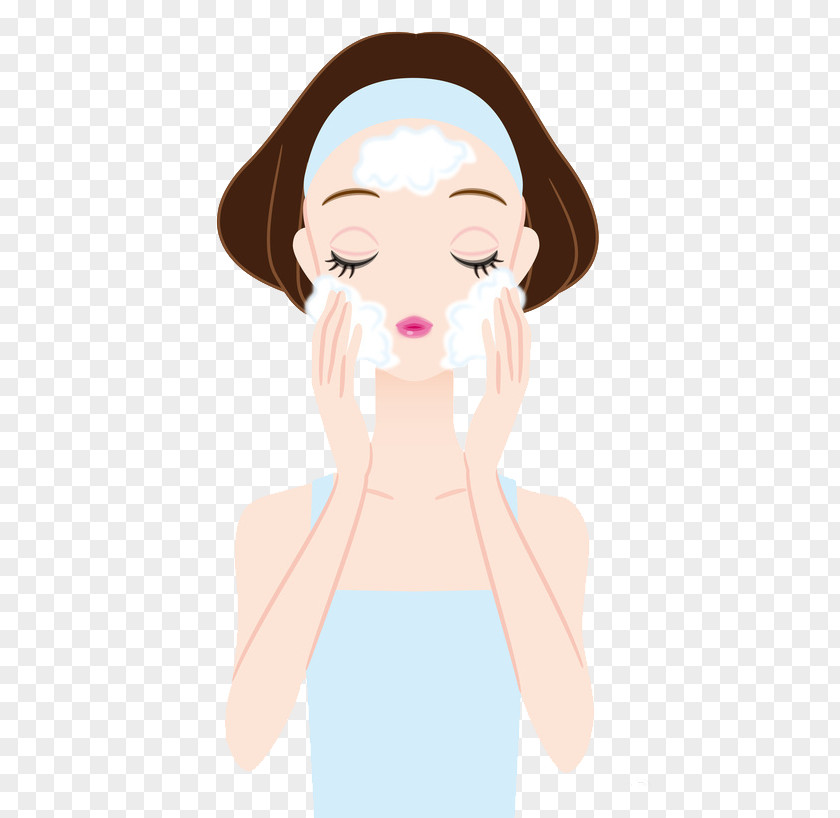 Cleanser Exfoliation Face Washing PNG Washing, girl, female washing face illustration clipart PNG