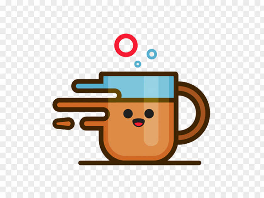 Cute Coffee Cup Illustration Material PNG