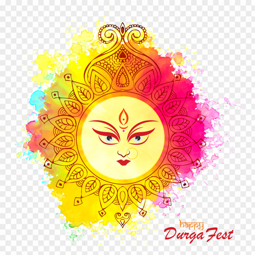 Smile Yellow Durga Puja PNG