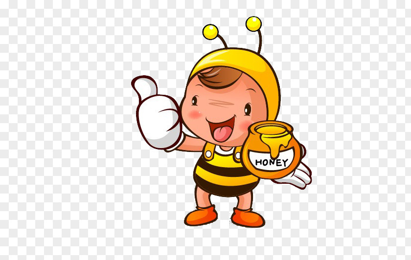 Thumbs Bee Honey Cartoon Clip Art PNG