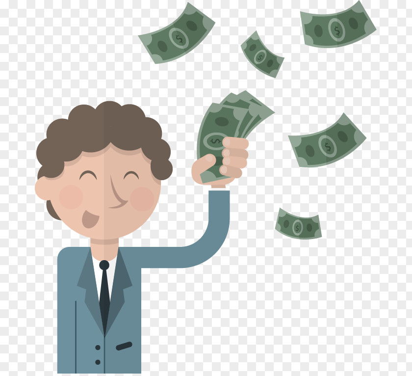 Vector Business Man And Money Euclidean Coin PNG