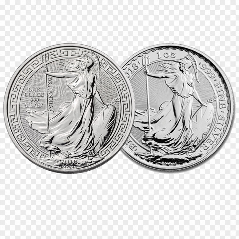 Silver Coin Perth Mint Britannia Canadian Maple Leaf American Eagle PNG