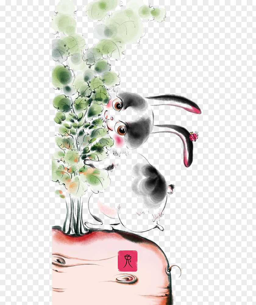 Cute Rabbit Illustration PNG