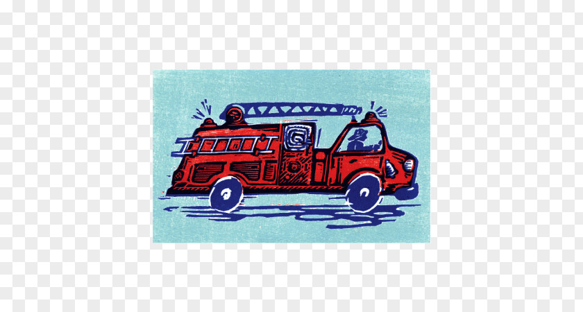Fire Truck Car Poster Art Printmaking PNG