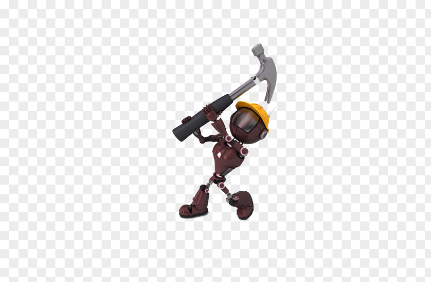 Robot With A Hammer Photography Illustration PNG