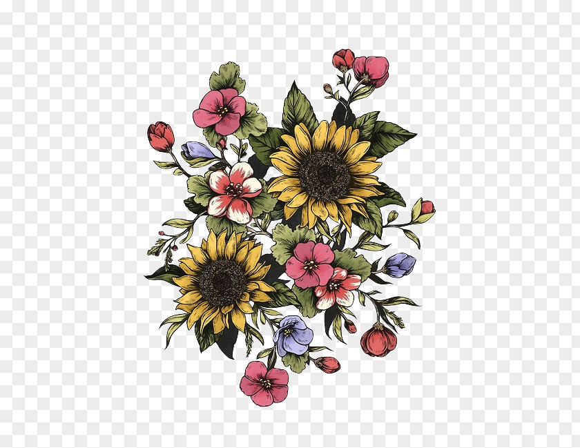 Flower Tattoo Common Sunflower Drawing Body Piercing PNG
