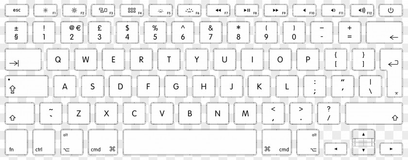 Laptop Computer Keyboard Space Bar Layout PNG