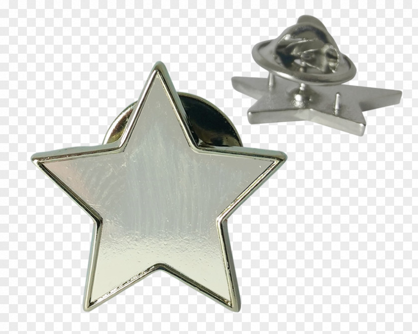 Silver Star Badge PNG