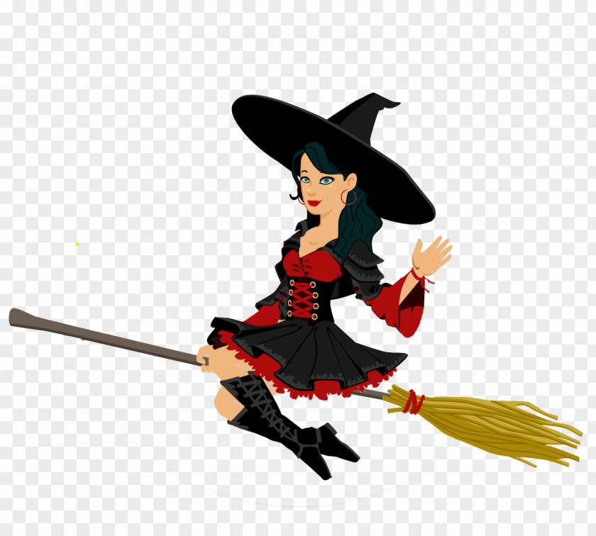 Witch Clip Art Witchcraft Halloween Flying On Broom PNG