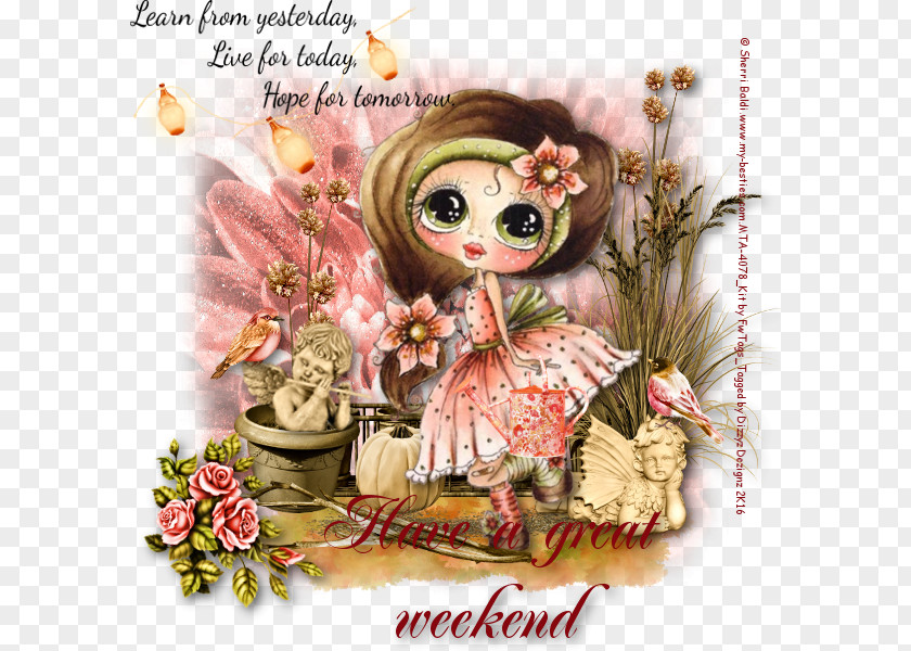 Autumn Rose Doll Art Character Flower PNG