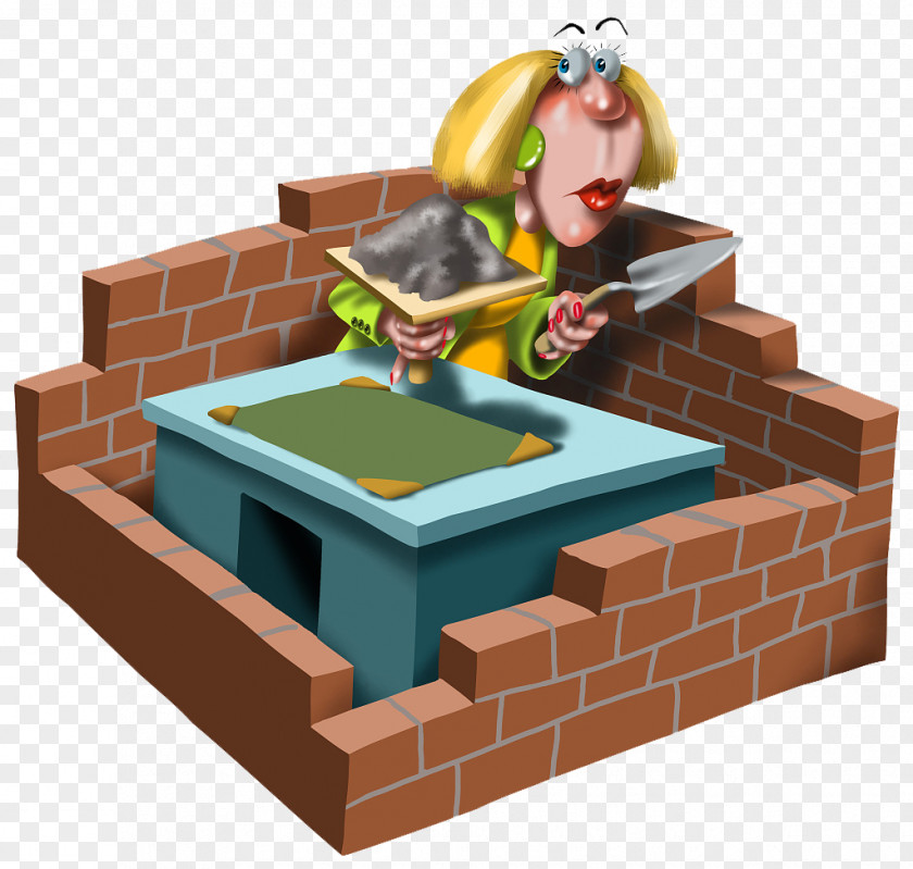 Brick Wall Piled Cartoon Illustration Bricklayer Building PNG