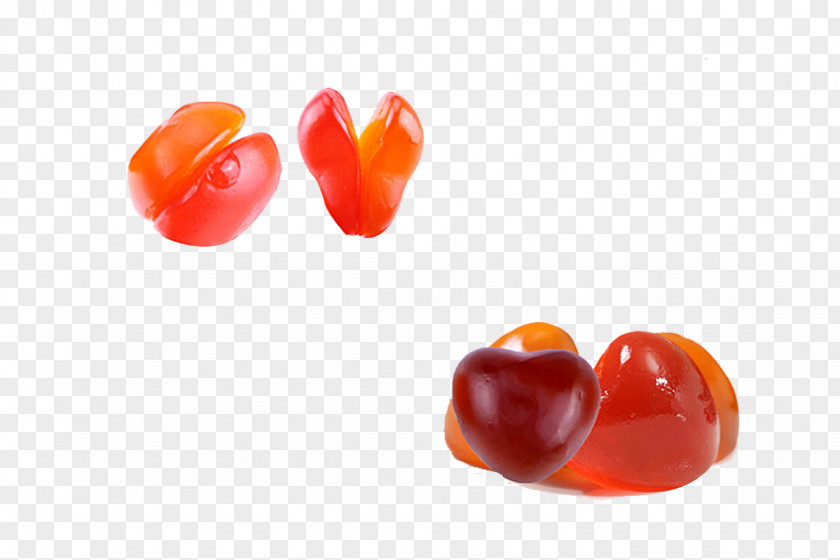 Heart-shaped Red-brown Gum Chewing Gummi Candy PNG