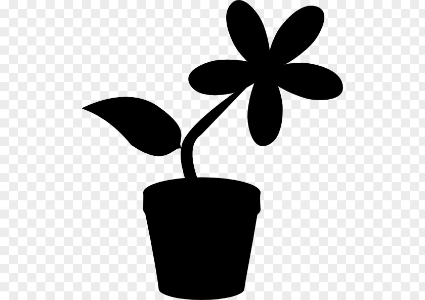 M Flower Leaf Tree Clip Art Black & White PNG