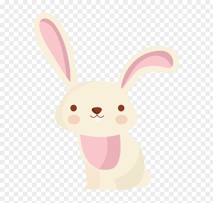 Vector Cute Little Bunny Easter Rabbit Cartoon Illustration PNG