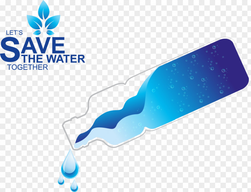 Vector Bottle With Water Droplets Infographic Efficiency Conservation PNG