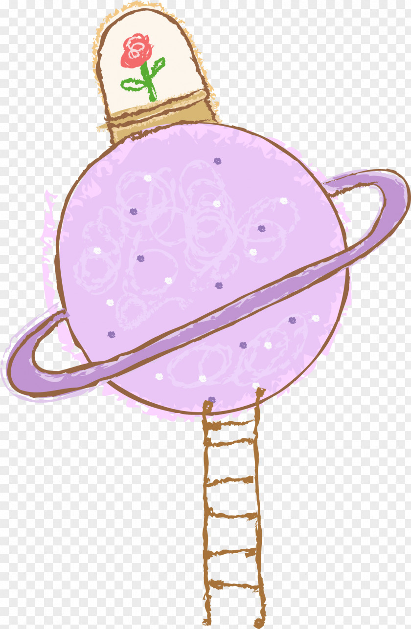Hand Painted Purple Planet PNG