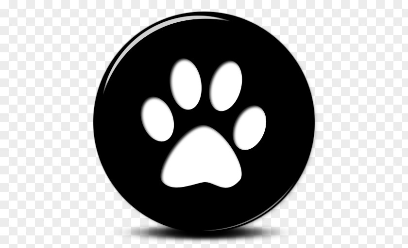 Simple Black Cat Dog Paw Footprint PNG