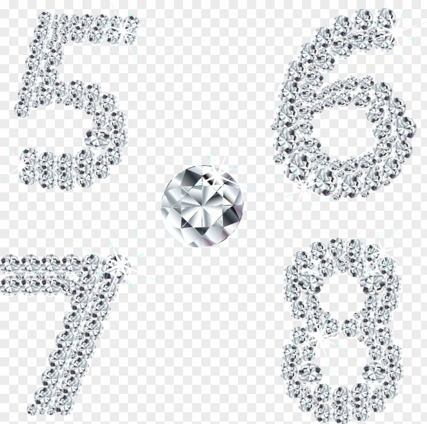 Vector Diamond Numerical Digit Font PNG