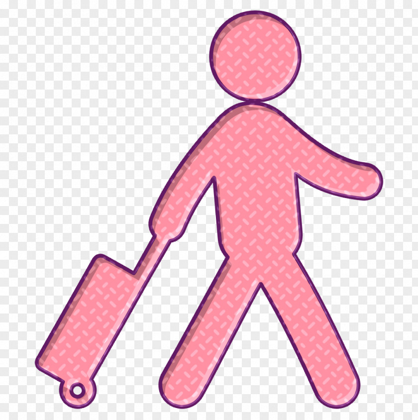 Pink Traveler With A Suitcase Icon Humans People Travel PNG
