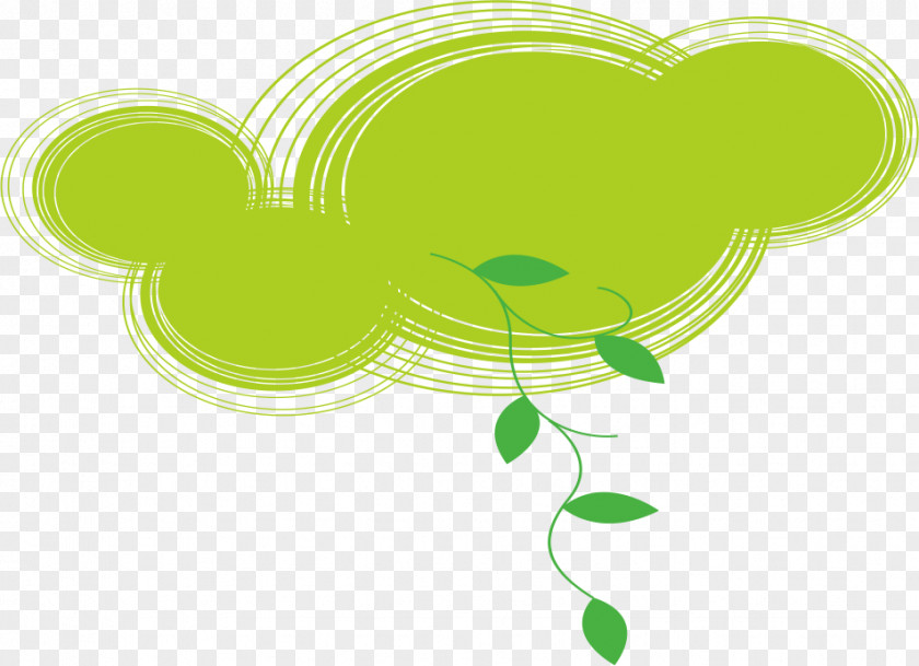 Cartoon Green Background Leaf PNG