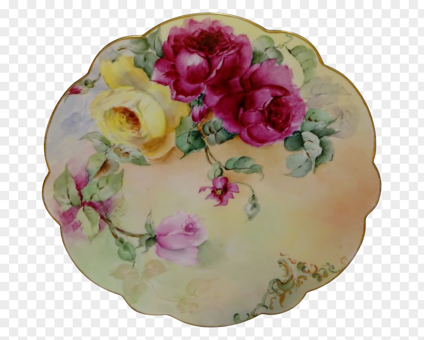 Plate Porcelain Charger Tableware Rose PNG